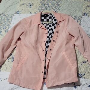 Art Class Pink Utility Jacket with Stylish Checkered Lining
